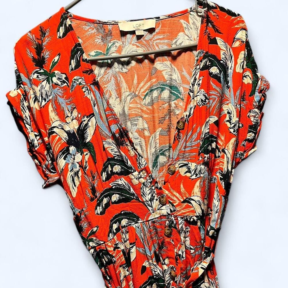 Loft Women's Orange and Red Blouse